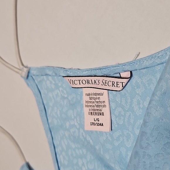 Victoria's Secret Light Blue and Lavender Lingerie Short Gown Size L - Picture 7 of 16